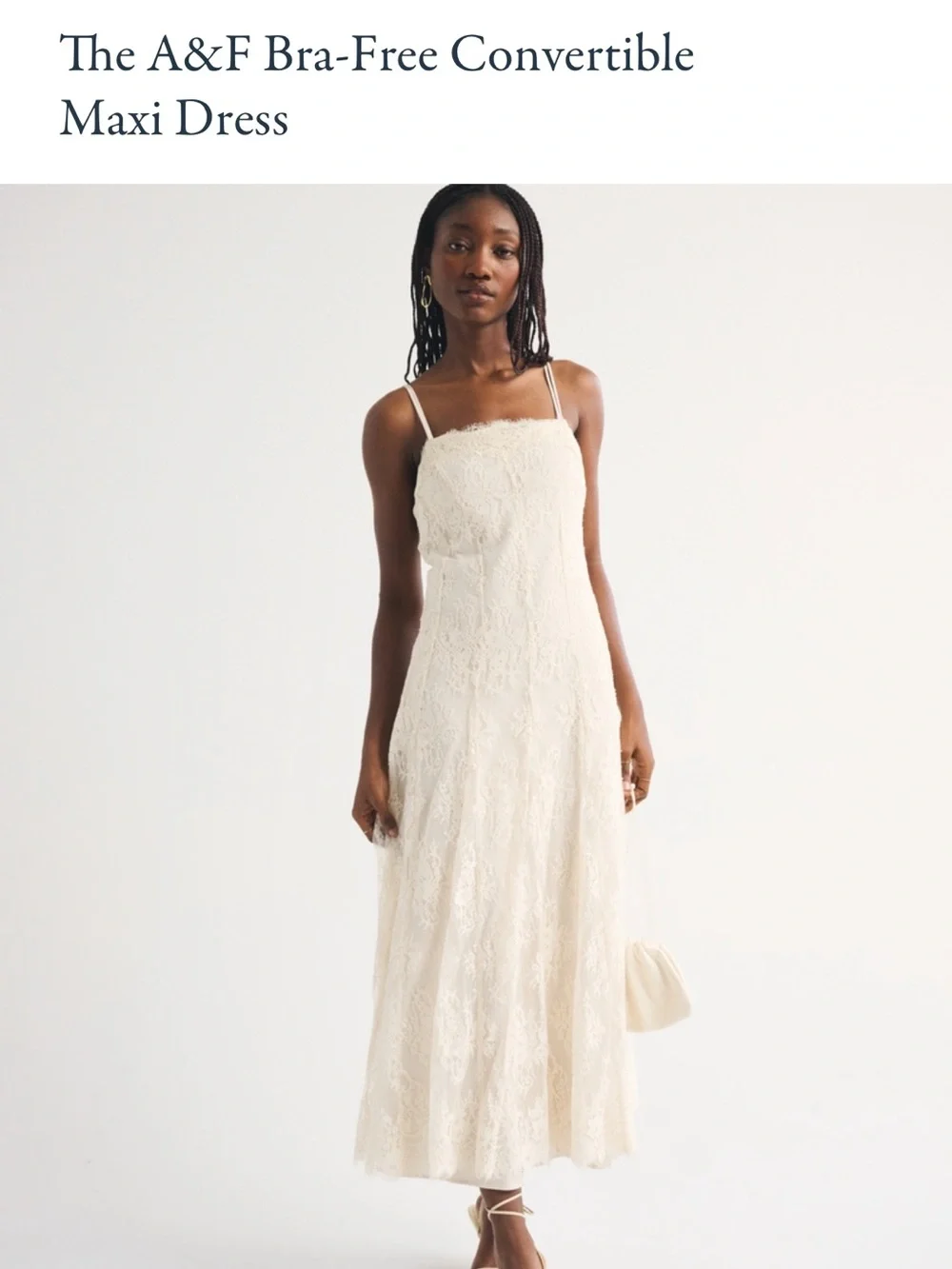 Abercrombie & Fitch Cream Lace Maxi Dress